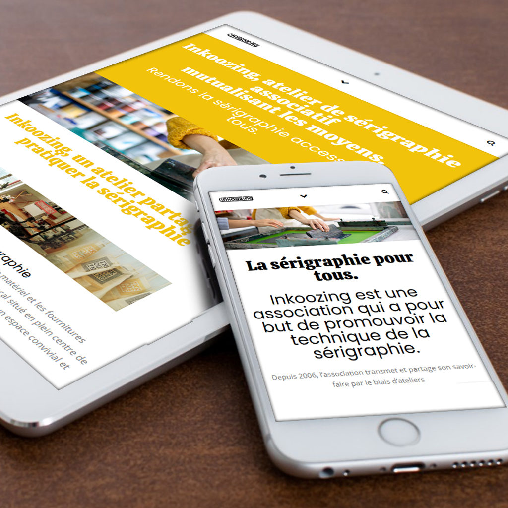 photomontage du site internet sur mobile et tablette - inkoozing - niaksniaks